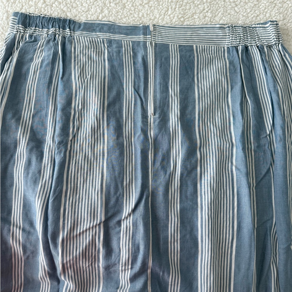 Torrid Women’s Skirt Size 3XL Ruffle High Low Elastic Waist Stripes Blue & White - Picture 14 of 14